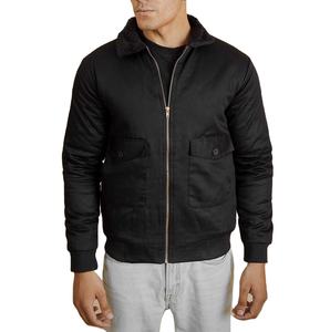 OEM New Arrival Men's Bomber <b>Jackets</b> Lightweight Polyester Fabric Durable Solid Black Color Rib Neck Street Style Bomber <b>Jackets</b> - Product Image 1