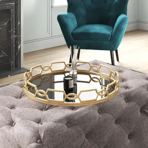 Luxury Gold Metal Handicraft <b>Tray</b> Home Office Decoration Modern Multi-functional Stainless Steel Premium Serving Collection - Product Image 1