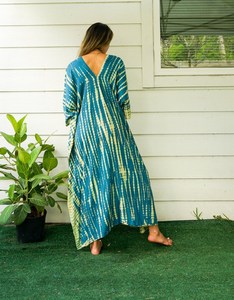 Women's Plus Size V-Neck Tassel Tie Dye <b>Kaftan</b> Boho Abaya Casual Dresses Ankle-Length <b>Summer</b> Swimwear - Product Image 3