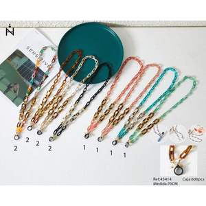 Collana a catena Zn Fashion da 70 cm, catena a maglie in plastica multicolore per occhiali, borse e accessori. - Product Image 1