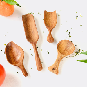 Cucharas de madera Doussie hechas a mano, mini cucharas de madera para condimentos, té, café, juego de cucharas de madera natural, cucharas de madera roja, juego de 4. - Product Image 4