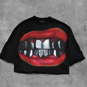 T-shirt homme 100% coton, grandes tailles, style vintage hip hop, design de haute qualité, col rond, vente en gros, respirant, effet délavé. - Product Image 6