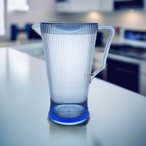 Pichets d'eau en plastique sans BPA de 2300ml de couleur bleue à ligne droite - Product Image 3