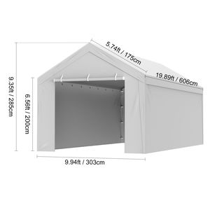 Tenda Garage 3x6 m Rinforzata Impermeabile con Pareti Laterali e Protezione UV - Product Image 2