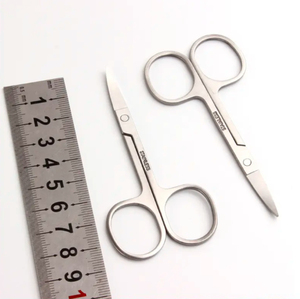 Ciseaux de manucure en acier inoxydable, lame droite, coupe-cuticules, 8,8 cm, manche rond, outil professionnel durable pour le soin des ongles - Product Image 1