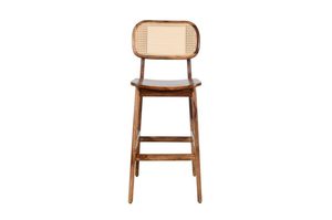 Modern Wood Bar Chair Solid Wood High <b>Stool</b> Seating for Kitchen Counter Bar with Strong Frame Contemporary Furniture - Product Image 2