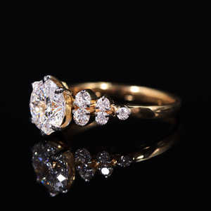 แหวนมอสซาไนต์ทรงโปรตุเกส 2 กะรัต สไตล์วินเทจ ประดับเพชรไร้สี มอสซาไนต์ เงินแท้ 925 ทองคำแท้ 14K 18K จากผู้ผลิต - Product Image 5