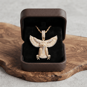 Colgante de Plata de Ley 925 Personalizado con Diseño de Águila Hip Hop y Moissanita, Fabricante Mayorista de Joyería - Product Image 2