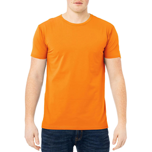 Camiseta Naranja Brillante para Hombre, Precio al por Mayor, Cuello Redondo Clásico, Algodón Suave, Informal para Uso Diario, Estilo Minimalista Liso, para Verano - Product Image 6