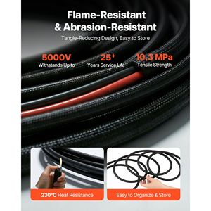 Cavo di Prolunga per Pannello Solare da 30FT, 10 AWG, Ignifugo, con Connettori Femmina e Maschio, Adattatori e Connettori - Product Image 3
