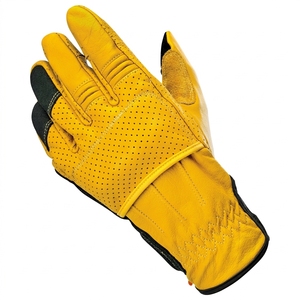 Guantes de Cuero para Ciclismo, Dedos Completos, Color Amarillo, Transpirables, Cierre de Velcro, para Hombre, Verano - Product Image 2