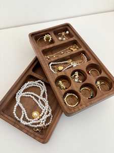Wooden Jewelry Box with Detachable Trays Multi Compartment Ring Holder Necklace Organizer Bracelet <b>Storage</b> Minimalist Design - Product Image 3