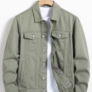 Custom Logo Hooded Canvas Denim <b>Jacket</b> for <b>Men</b> OEM Service High Quality Casual 100% Cotton Winter - Product Image 1
