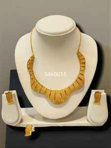 AWAIS HOUSE Nuevo Conjunto de Collar y Pulsera de Latón Chapado en Oro Estilo Hip Hop para Mujer, con Engaste de Diamantes Gruesos para Fiesta y Boda - Product Image 6