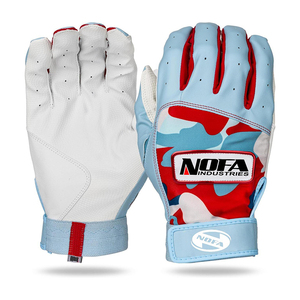 Guantes de Bateo de Béisbol Personalizados para Adultos, de Cuero, Ambidiestros, Acolchados, con Cierre de Hebilla, Tejido de Punto, Negro/Blanco, Tallas S-XXL - Product Image 1