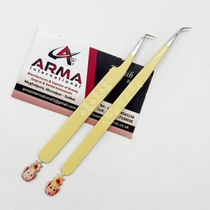 แหนบต่อขนตาแบบแยกส่วน 90 องศา ดีไซน์ CNC ตามสั่ง ผลิตจากสแตนเลสอย่างยั่งยืน อุปกรณ์เสริมความงามสำหรับขนตา - Product Image 1