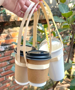 Wholesale Biodegradable Palm Leaf Cup Holder for Cafe <b>Takeaway</b> Beverage Packaging OEM Bulk Packing - Product Image 5