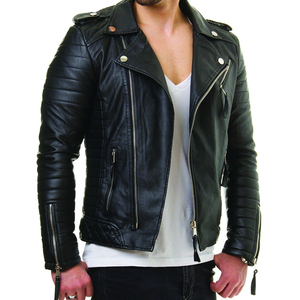 Chaqueta de cuero para hombre, sostenible, elegante, ecológica, para el invierno, de uso diario, color personalizable, a prueba de viento y transpirable. - Product Image 3