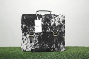 Lightweight Genuine Leather Hair on <b>Laptop</b> Bag Cowhide Stylish Summer Layering Relaxed waterproof sustainable Hair on <b>Laptop</b> Bag - Product Image 6