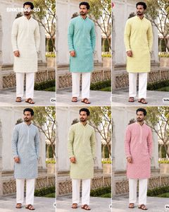 Premium Quality Rayon with Chickankari Chiffli work Full-Sleeve <b>Kurta</b>-Elastic waist Payjama Collection Indian Exporter - Product Image 3