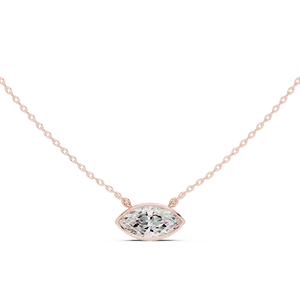 Collar con Colgante de Diamante Cultivado en Laboratorio, Corte Marquesa, Oro Sólido de 10K, 14K, 18K, Joyería Fina para Mujer, Incluye Cadena y Accesorios - Product Image 3