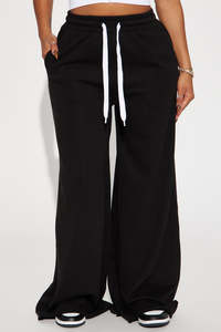 Women’s Wide Leg Sweatpants High Waist Drawstring Lounge <b>Pants</b> Ladies Loose Fit Fleece Sweatpants Casual Wide Leg Joggers Women - Product Image 5