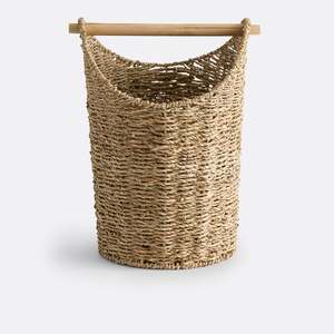 Panier à rouleaux de papier toilette en jonc de mer pour salle de bain, organisateur tressé écologique, bac de rangement naturel avec tige en bois, vente en gros, en vrac, B2B, OEM - Product Image 5