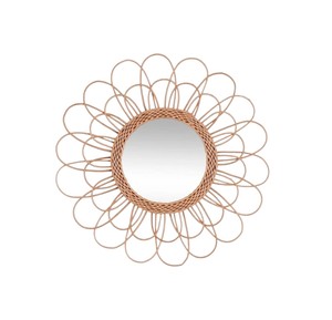 Premium Quality Layered Floral <b>Mirror</b> Rattan Kids Nursery <b>Wall</b> <b>Hanging</b> Decor Natural Handcrafted Wicker <b>Mirror</b> Rattan Decor Chin - Product Image 1
