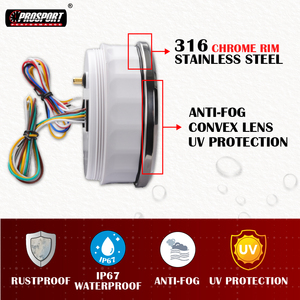 Compteur de vitesse électrique 3-en-1 110 mm (4-3/8 po) 7 couleurs 200 km/h avec tachymètre, jauge de carburant et odomètre, cadran noir, 12/24 V, IP67, pour applications automobiles et marines - Product Image 4