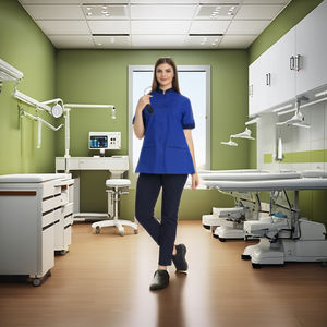 Ensemble d'uniformes médicaux confortables en tissu éponge polyester/rayonne pour femmes, infirmières, vente en gros, pour salons de beauté, unisexe, avec aiguille - Product Image 1