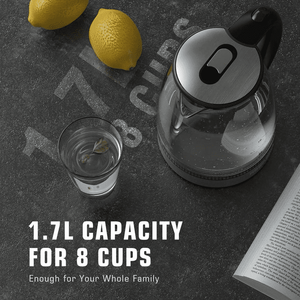 Bollitore Elettrico in Vetro da 1,7L Argento con Indicatore LED Blu - Product Image 3