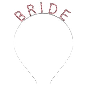 <b>Bridesmaid</b> Rhinestone Letter <b>Headband</b> Hairband Wedding Party Jewelry Accessories for Women Adult Birthday Occasion - Product Image 2