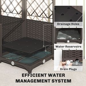 Set di 3 Fioriere in Plastica con Traliccio e Kit di Auto-Irrigazione - Materiali con Drenaggio e in PP - Product Image 5
