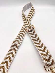 Chevron Beaded Purse Strap Adjustable Beaded <b>Bag</b> Strap Clear <b>Bag</b> Handmade Bead Accessory Game Day <b>Camera</b> Strap - Product Image 3