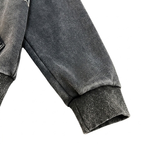 Sudadera con Capucha Estilo Urbano, Lavado Ácido, Estampado de Letras, 100% Algodón, Forro Polar Antipelusas, Premium para Hombre - Product Image 3