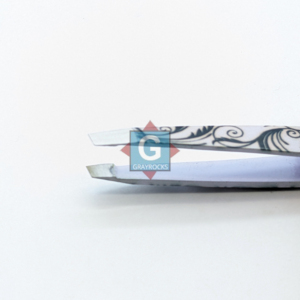 Pince à épiler inclinée noire et blanche imprimée pour sourcils, épilation des poils incarnés, outils de beauté en acier inoxydable - Product Image 3