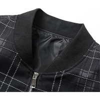Blouson Bomber Homme Chaud Automne Hiver Décontracté Col Montant Zippé en Polyester/Coton