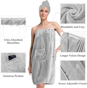 Robe de plage en microfibre blanche hypoallergénique pour femme, tricotée, séchage rapide, couleur unie, ajustement réglable, lavable en machine - Product Image 6