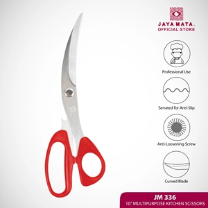 Jaya Mata JM336 <b>10</b> <b>Inch</b> Stainless Steel Multipurpose Kitchen Scissors Curved Blade Heavy Duty Professional Food Shears - Product Image 1