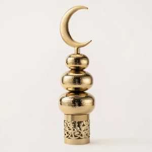 Adorno Tradicional de Cobre para Cúpula de Mezquita, Decoración Metálica en Forma de Luna Creciente, Escultura de Mesa para Eid y Ramadán, Adorno Islámico para Cúpula - Product Image 4