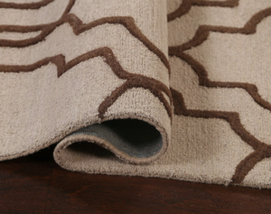 Beige and chocolate hand tufted wool high quality modern pattern handmade Eco friendly rug <b>for</b> Living room kids hotels office - Product Image 4