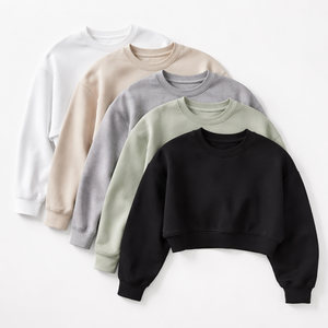 Sweat-shirt court élégant pour femme en gros - Fournisseur OEM de sweats tendance en gros - Product Image 5