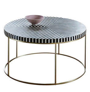 Table basse en aluminium martelé doré, forme pomme, moderne et décorative, pour salon - Product Image 6