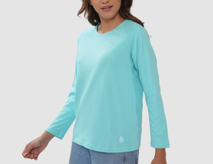 OEM Manufactured Casual Women Round Neck Lounge Wear Tee T-Shirt for Women Plain Solid Color Long Sleeve Loose Fit Daily - Product Image 4