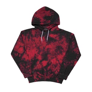 Sudadera con Capucha Tie Dye Personalizada de 360 g/m² para Mujer, Talla Grande, Color Rojo y Negro, Manga Larga, Tejida, Estilo Hip Hop, Transpirable, para Otoño - Product Image 4