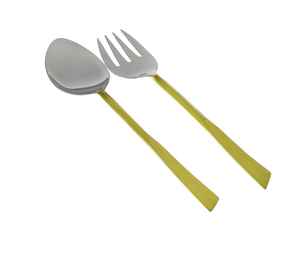 Ensemble de cuillères à salade de qualité supérieure avec manche en résine, cuillère à salade en acier inoxydable, passe au lave-vaisselle, cuillère de service pour la cuisine - Product Image 4