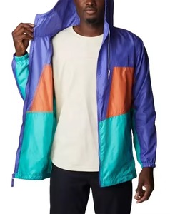 Custom Logo 100% Polyester Nylon Waterproof <b>Zip</b> <b>up</b> <b>Jackets</b> Outdoor Sports Running <b>Jacket</b> Mens Hooded Windbreaker <b>Jacket</b> - Product Image 3