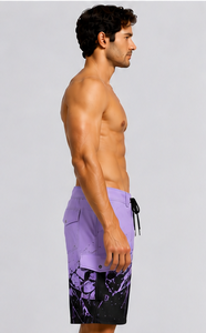 <b>Mens</b> Board Shorts Printed Quick Dry Swim <b>Trunks</b> Drawstring Waist Pockets Shark Pattern Polyester Fabric Beach Surf Water Sports - Product Image 4