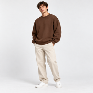 Sudadera con capucha para hombre, de manga larga, estilo oversize, para invierno, a rayas, de felpa francesa, con cuello Henley, para pedidos al por mayor, ODM - Product Image 5
