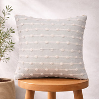 Housse de coussin bohème rustique à rayures noires, décoration d'intérieur, housse de coussin en coton faite à la main, taie d'oreiller marocaine avec fermeture éclair